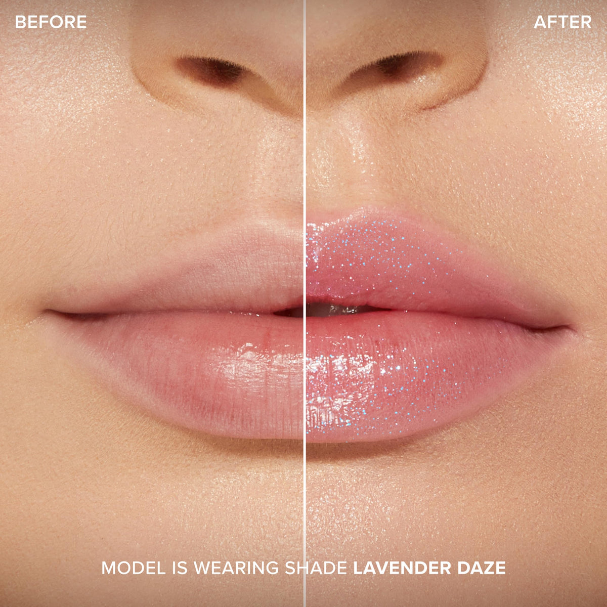 Too Faced Lip Injection Maximum Plump Gloss Lavender Daze in natural light
