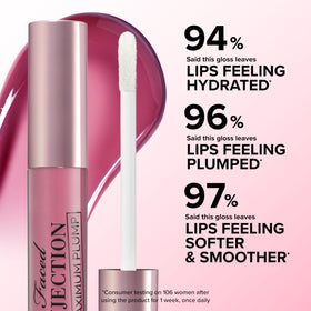 Too Faced Lip Injection Maximum Plump Gloss Lavender Daze on lips