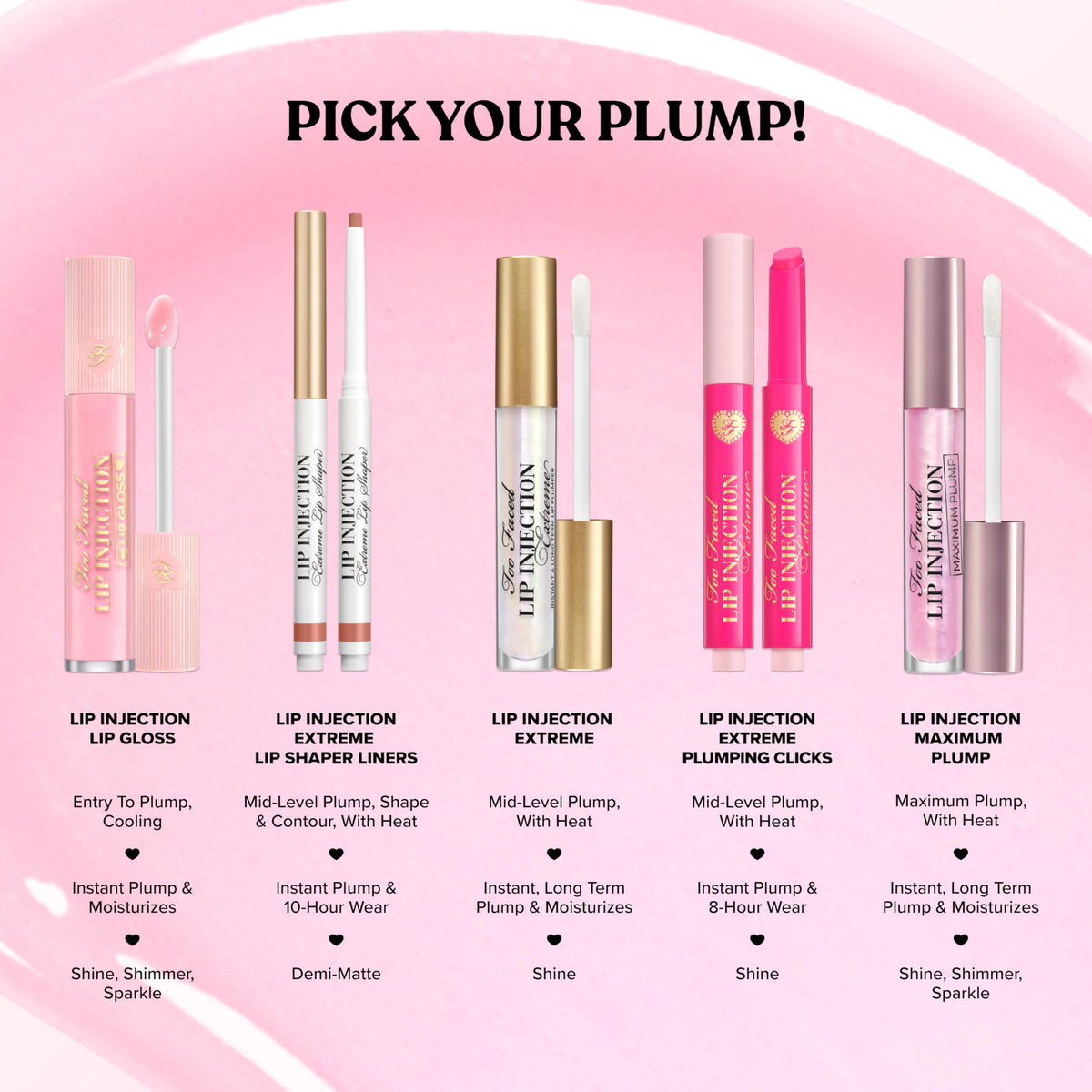 Too Faced Lip Injection Maximum Plump Gloss with ingredients list
