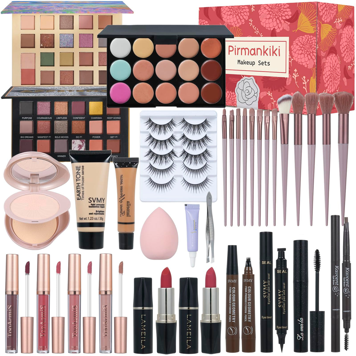 TooAemiS All in One Makeup Set front view with various makeup items