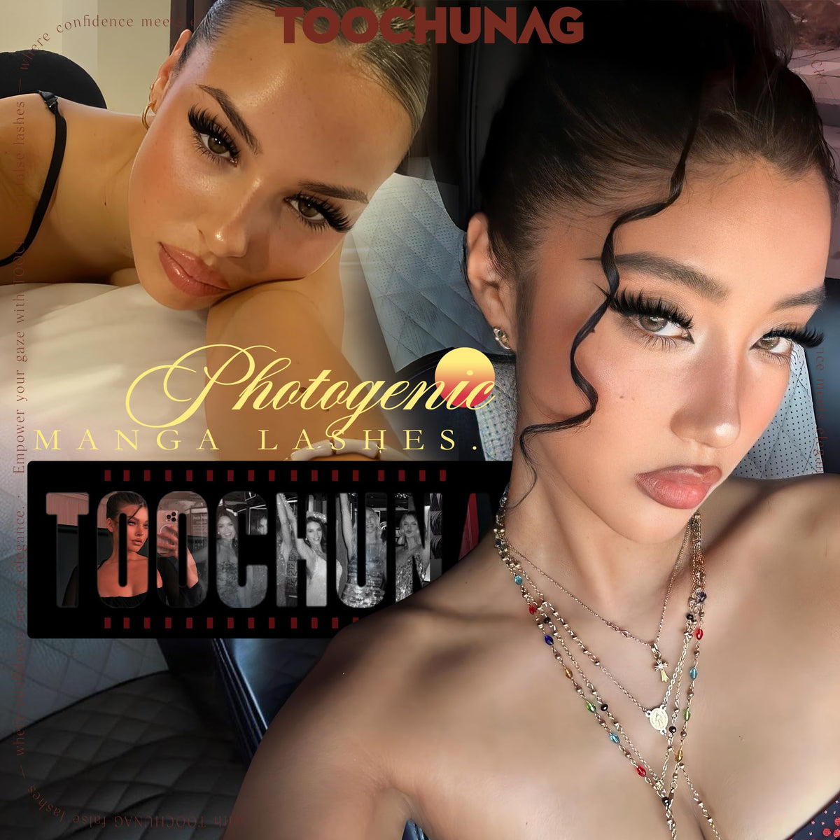 TOOCHUNAG Anime Lash Clusters showing various lengths