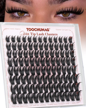 TOOCHUNAG Bunny Cluster Eyelash Extensions front view with 10-18mm sizes
