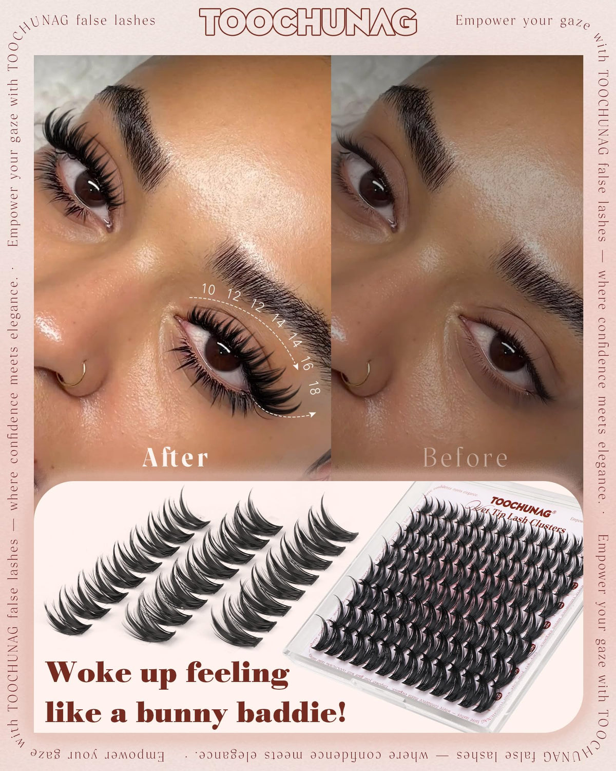 TOOCHUNAG Bunny Cluster Eyelash Extensions packaging