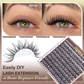TOOCHUNAG Eyelash Clusters 12-18mm length comparison