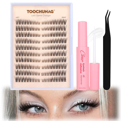 TOOCHUNAG Eyelash Clusters Kit front view with 180pcs