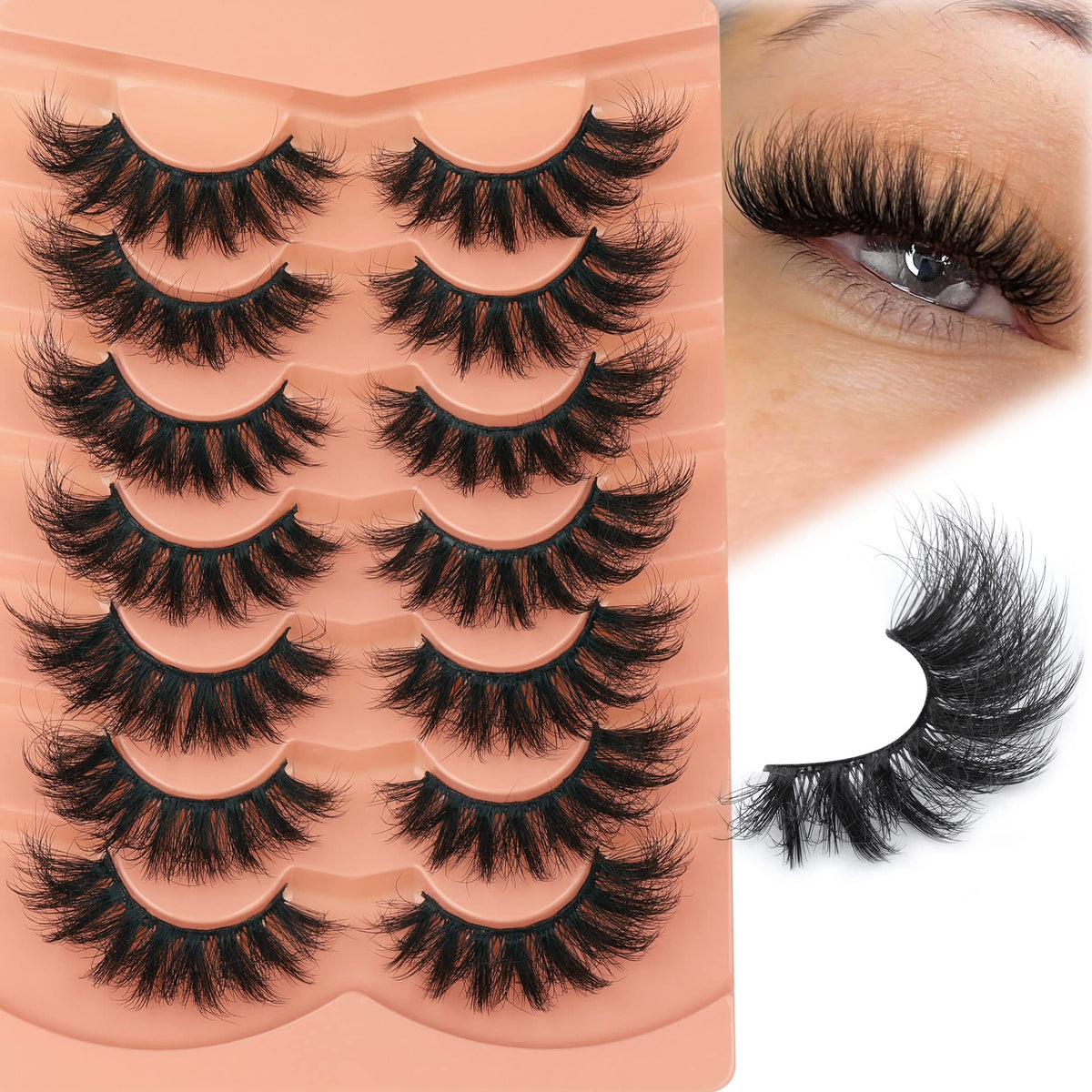 TOOCHUNAG Fluff Eyelashes 8D Faux Mink front view