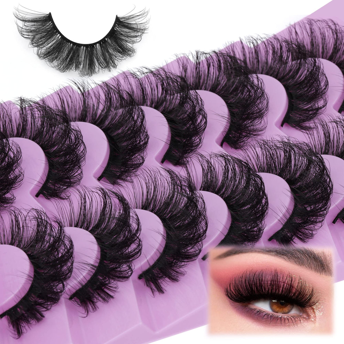 TOOCHUNAG Fluff Lashes 20mm volume false eyelashes front view