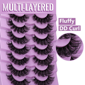 TOOCHUNAG Fluff Lashes packaging with 7 pairs of lashes