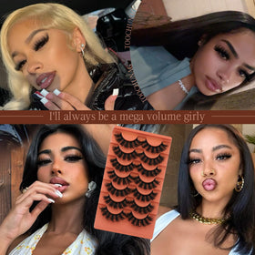 TOOCHUNAG Fluffy False Eyelashes with adhesive tube