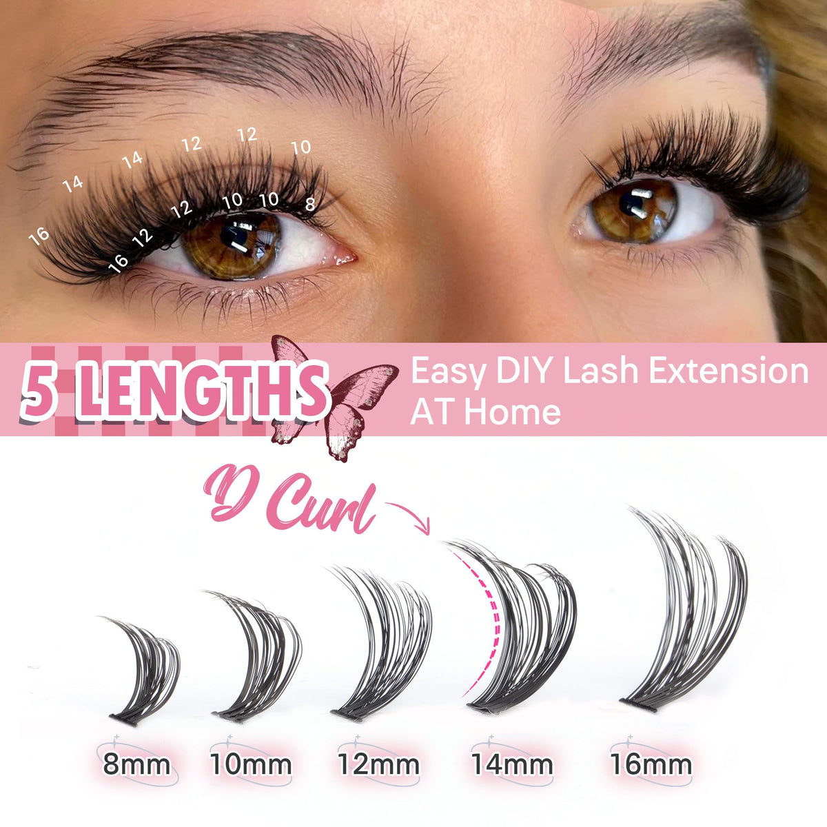 TOOCHUNAG Lash Clusters 30D and 40D styles display