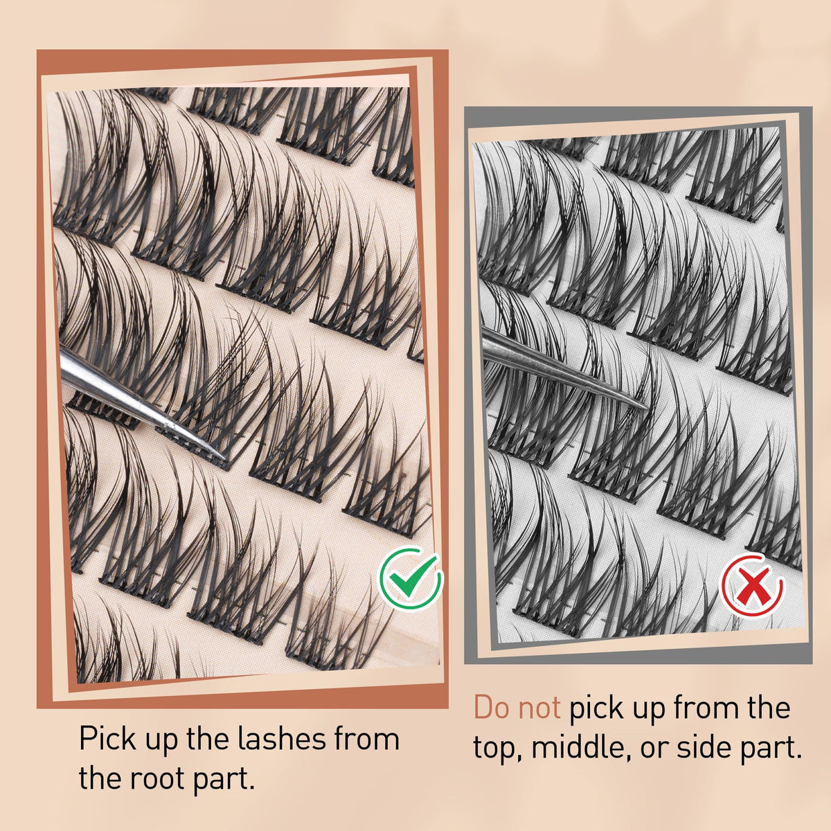 TOOCHUNAG Lash Clusters arranged by length options