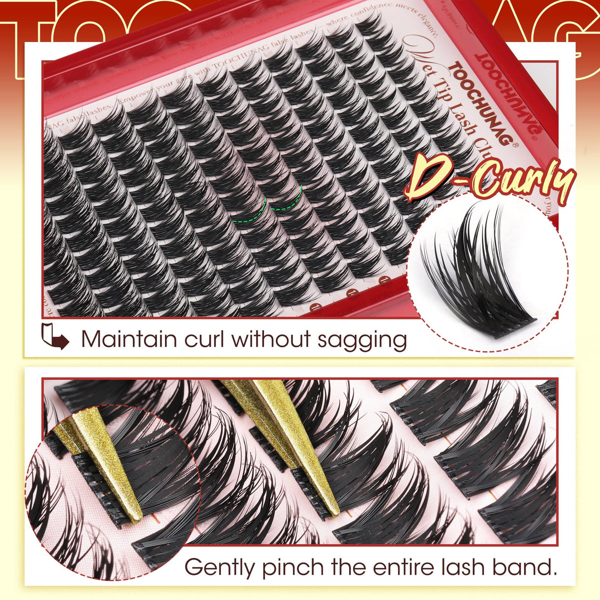 TOOCHUNAG Lash Clusters Kit with lash bond and seal products