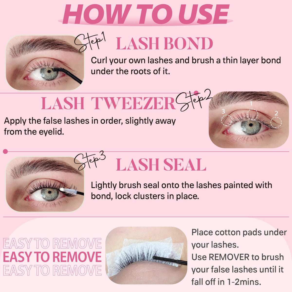 TOOCHUNAG Lash Clusters packaging details