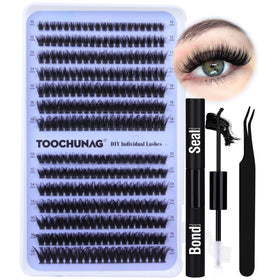TOOCHUNAG Lash Extension Kit 280Pcs with tweezers and bond