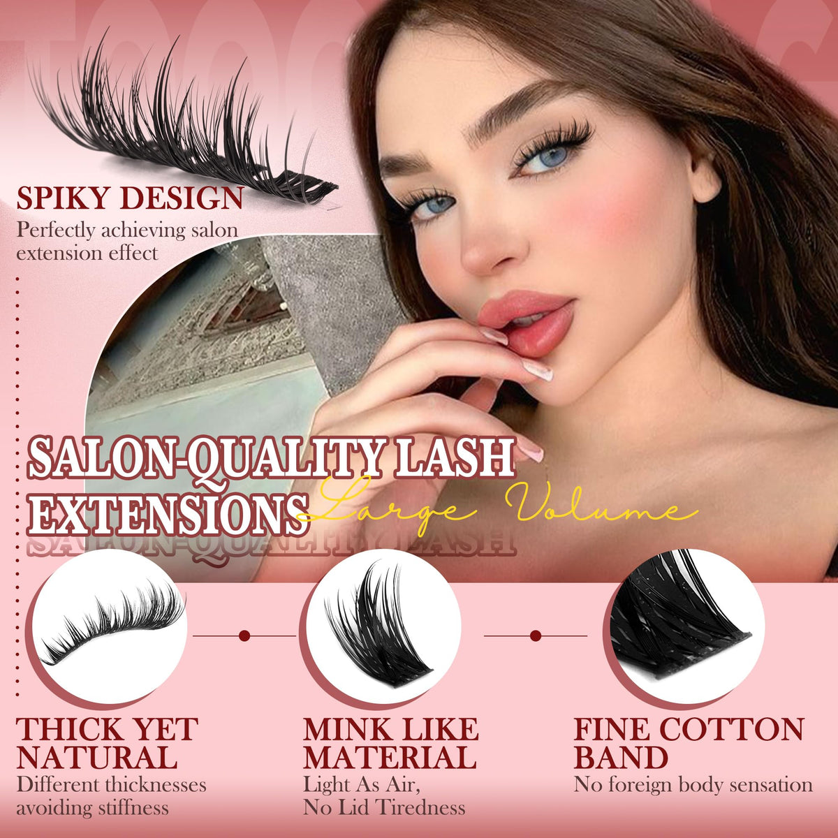 TOOCHUNAG Manga Lash Clusters 12-18mm length overview
