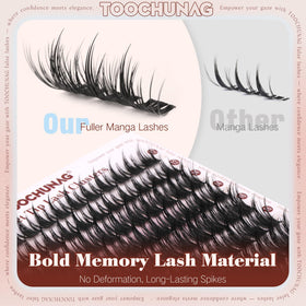 TOOCHUNAG Manga Lash Clusters compact case open with lashes inside
