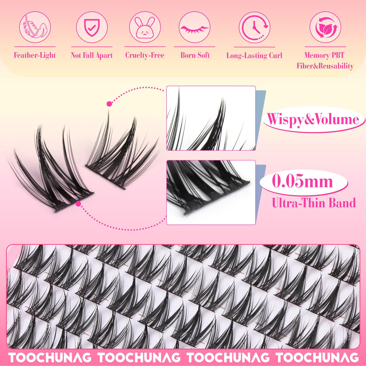 TOOCHUNAG Manga Lash Clusters Kit packaging