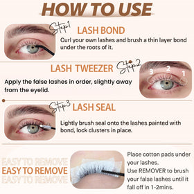 TOOCHUNAG Natural Lash Clusters showing different lengths
