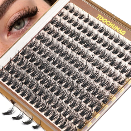 TOOCHUNAG Short Lash Clusters 9-12mm front view with packaging