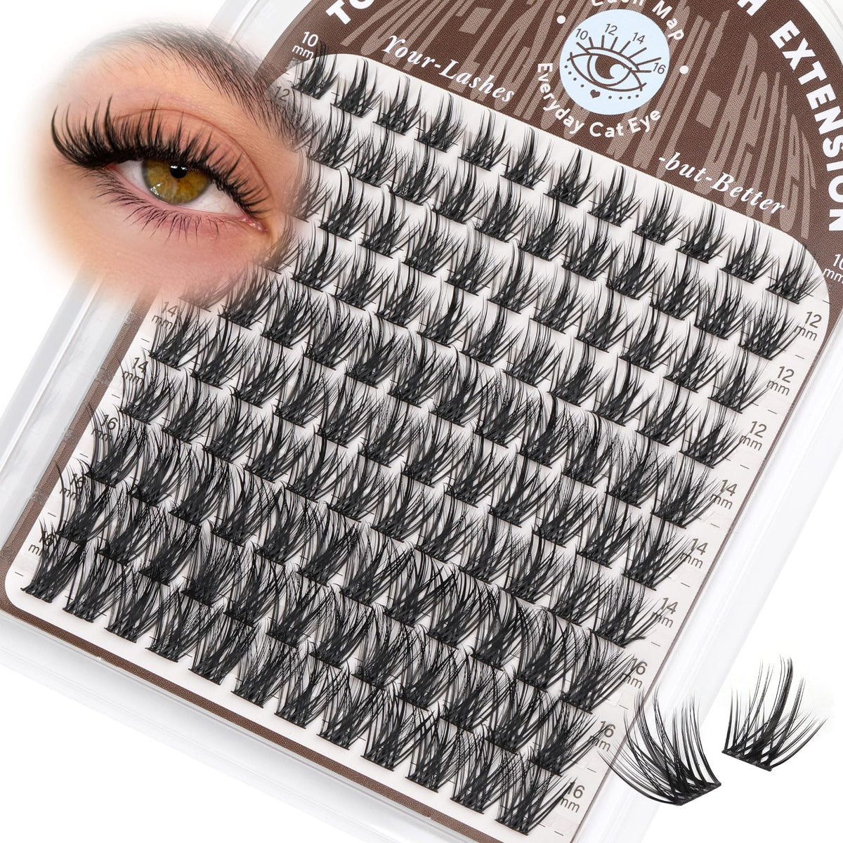 TOOCHUNAG Spiky Lash Clusters front view with packaging