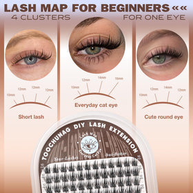TOOCHUNAG Spiky Lash Clusters on model's eyes