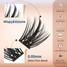 TOOCHUNAG Spiky Lash Clusters showing different lengths