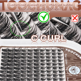 TOOCHUNAG Spiky Lash Clusters with lash bond and tweezers