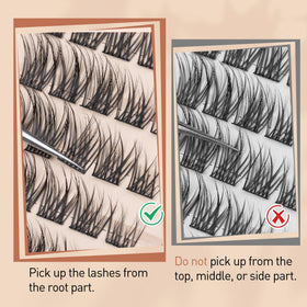 TOOCHUNAG Wispy Lash Clusters displayed with lash bond and seal