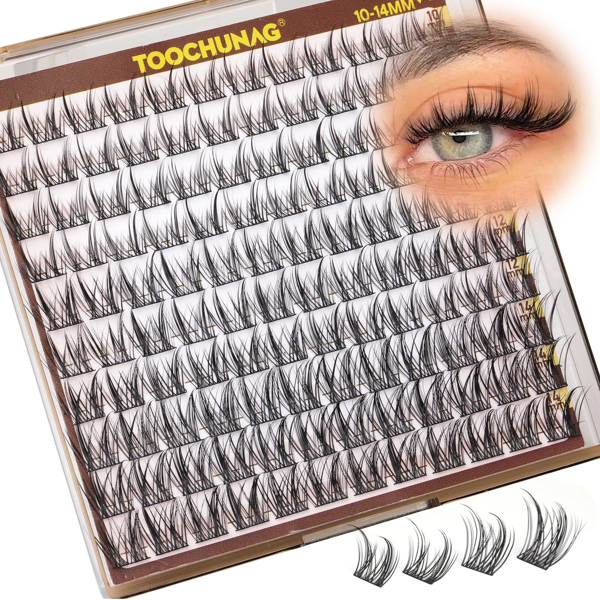 TOOCHUNAG Wispy Lash Clusters showing the ultra-thin band