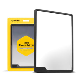 TOOLETRIES Hugo Maxi Large Shower Mirror front view in charcoal