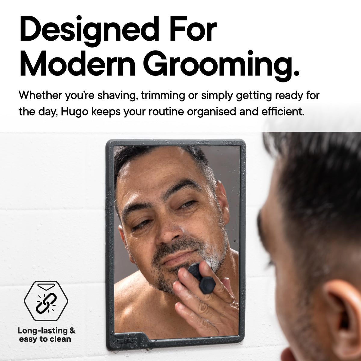 TOOLETRIES Hugo Maxi Shower Mirror horizontal mounting option