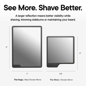 TOOLETRIES Hugo Maxi Shower Mirror side view showing grip technology
