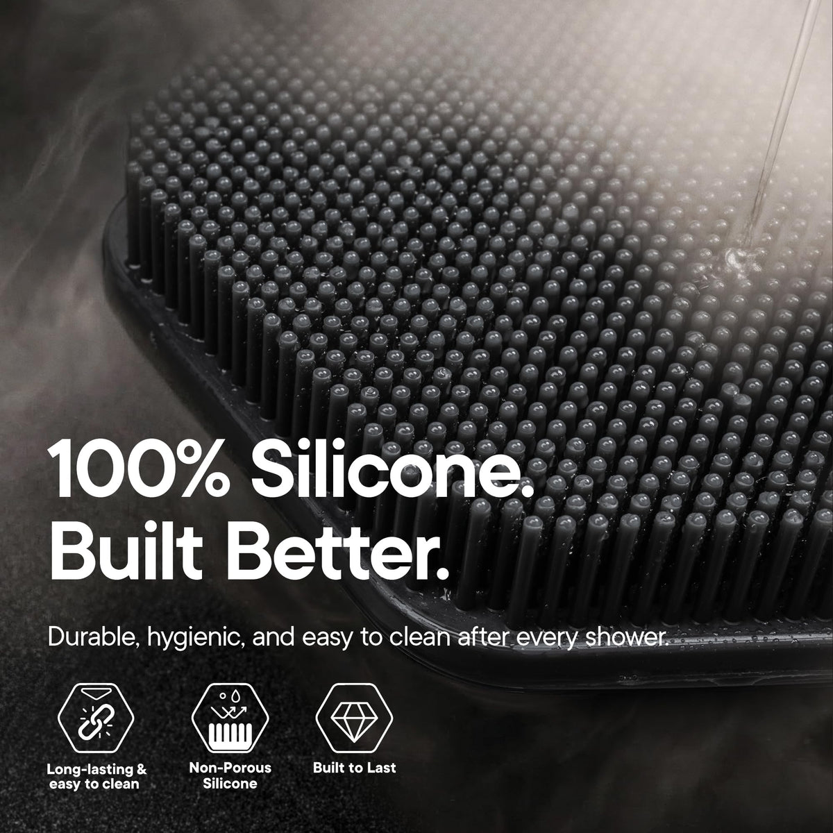 TOOLETRIES Silicone Back Scrubber close-up of silicone bristles