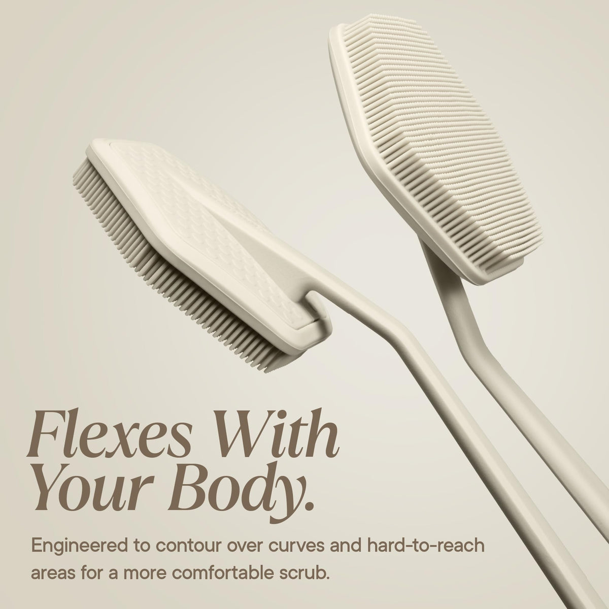 TOOLETRIES Silicone Back Scrubber ergonomic handle close-up