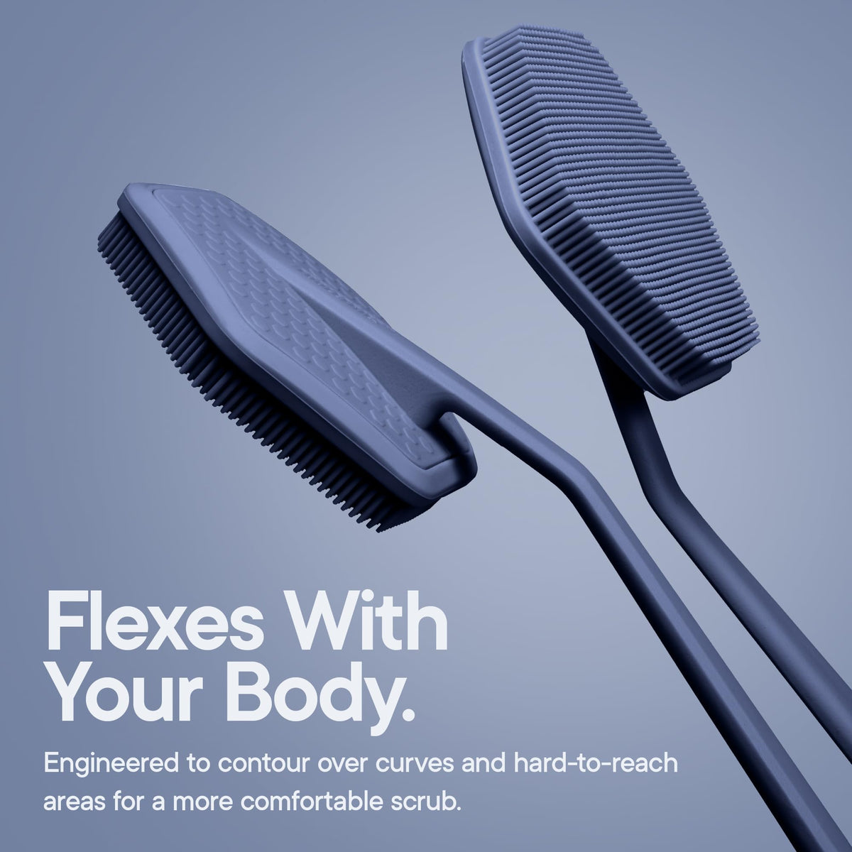 TOOLETRIES Silicone Back Scrubber Glacier with flexible silicone bristles