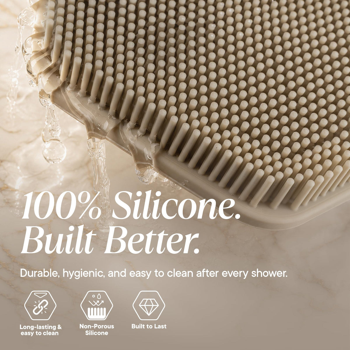 TOOLETRIES Silicone Back Scrubber lightweight and quick-drying