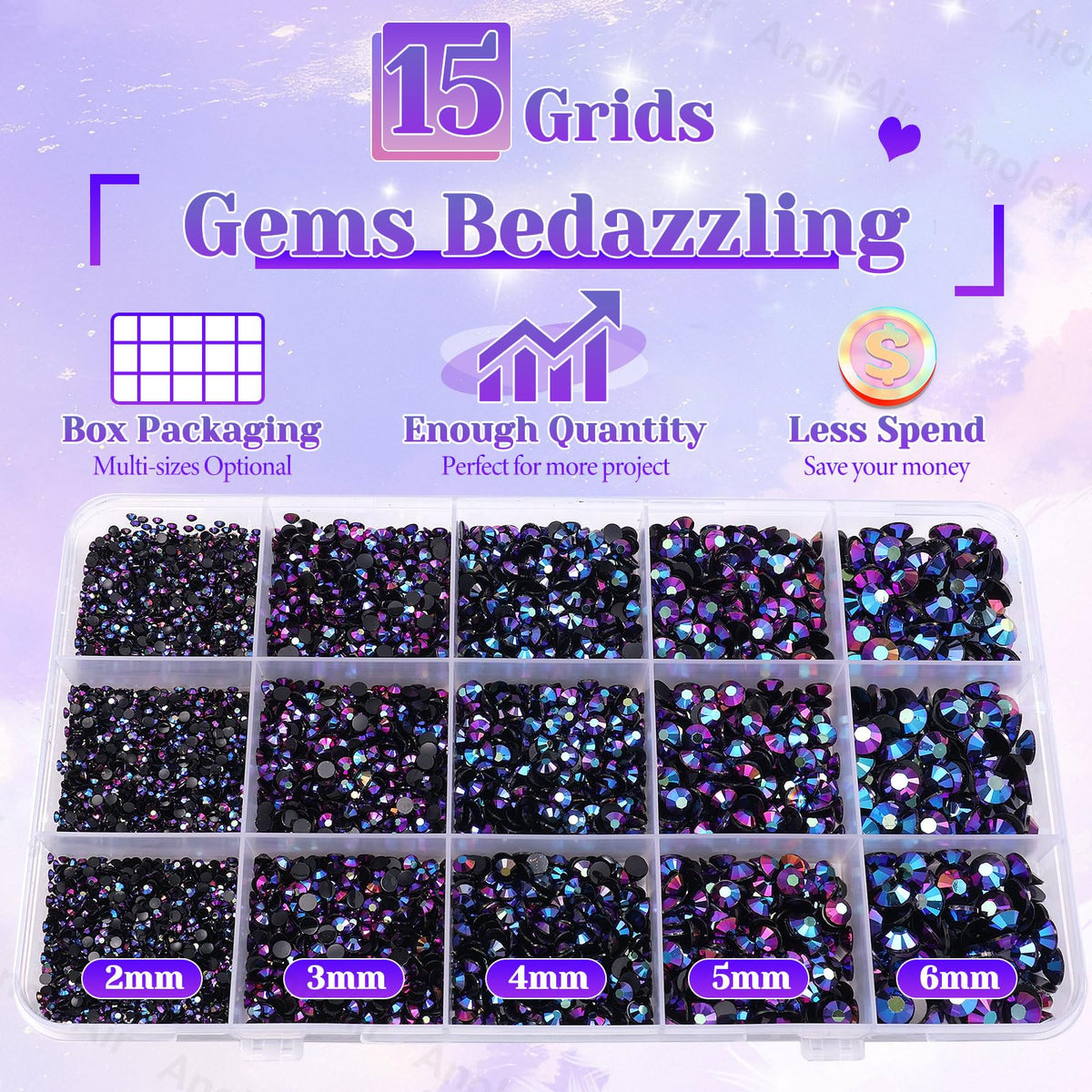Tools included in AnoleAir 12000Pcs Rhinestones kit