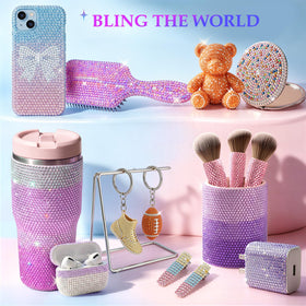 Tools included in JGLXF Bedazzling Kit: glue, tweezers, and pickup pen