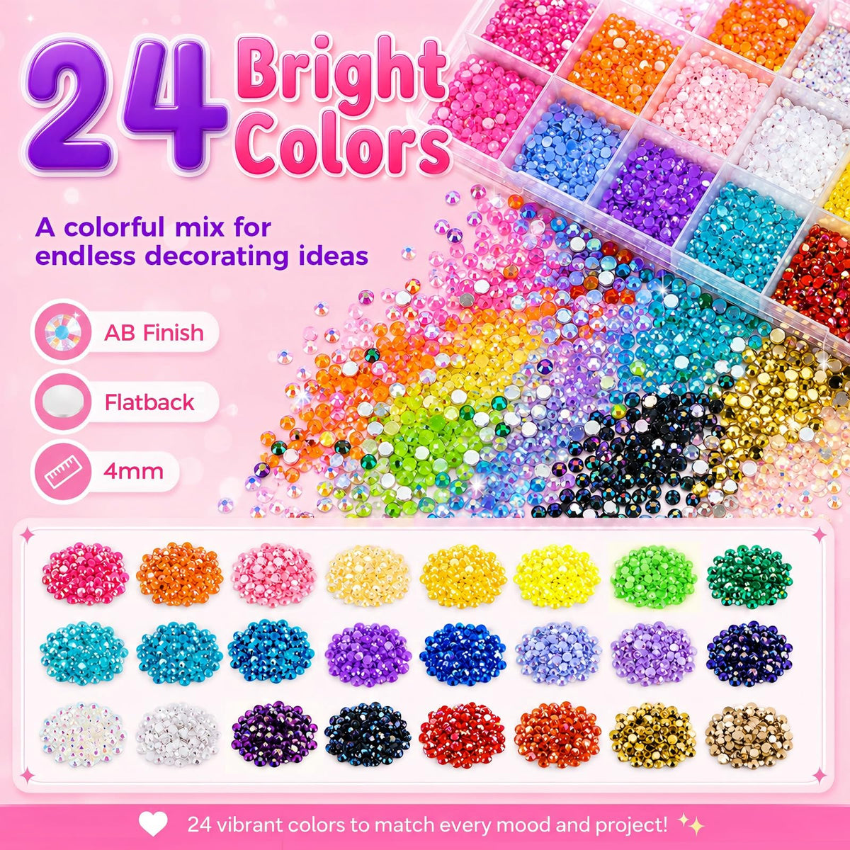 Tools included in Redtwo bedazzling kit: glue, tweezers, and sorting trays