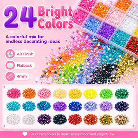 Tools included in Redtwo bedazzling kit: glue, tweezers, and sorting trays