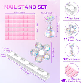 Top view of Makartt Press on Nails Stand with adhesive putty