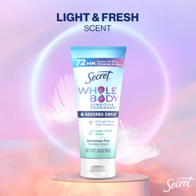 Top view of Secret deodorant cream container