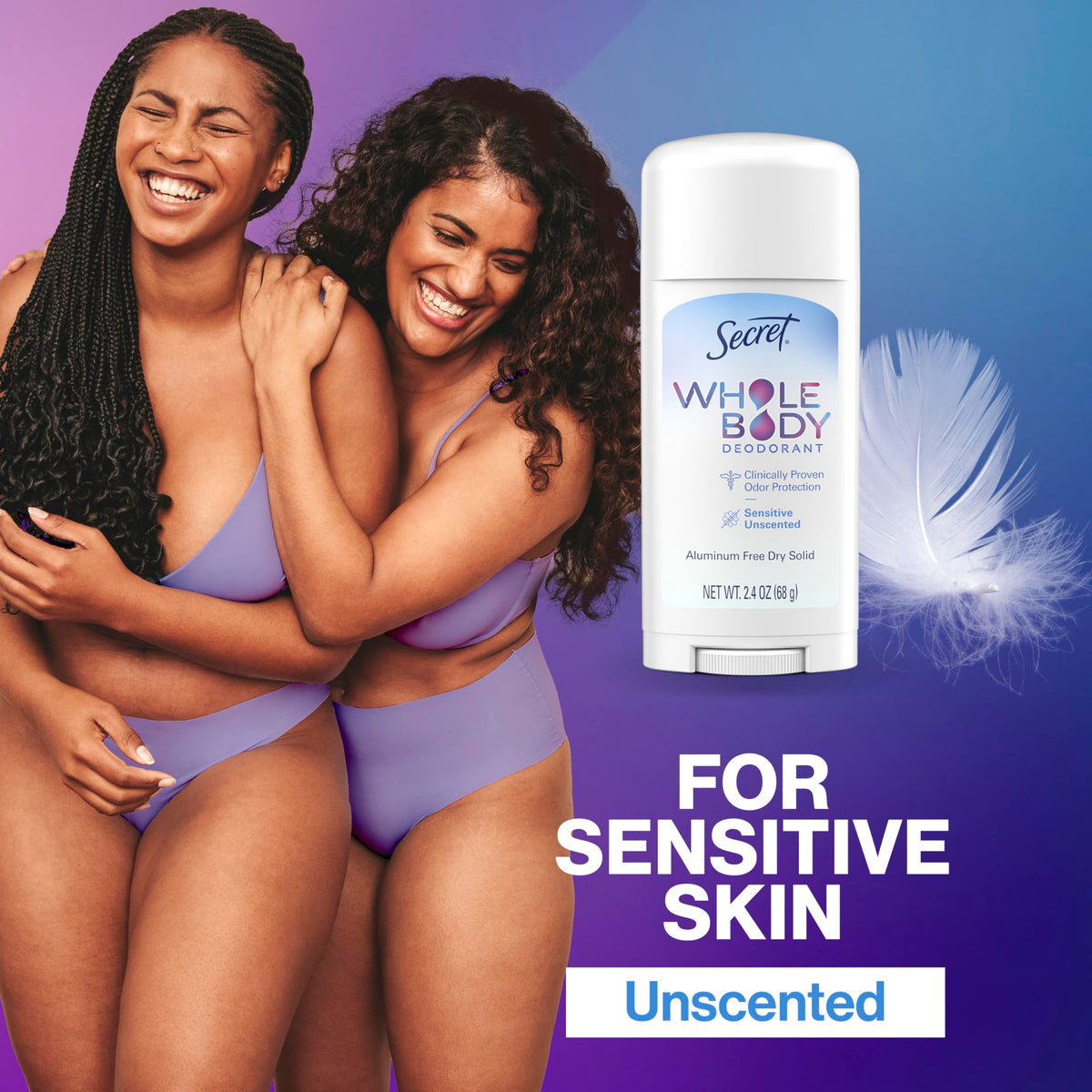 Top view of Secret Whole Body Deodorant Stick