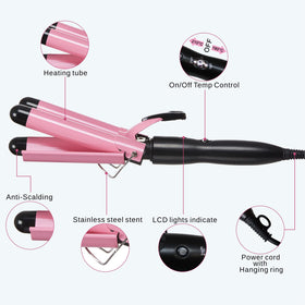 TOP4EVER 3 Barrel Curling Iron lifestyle image in use