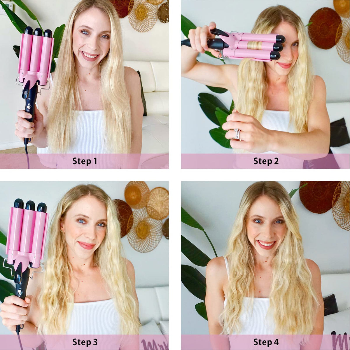 TOP4EVER 3 Barrel Curling Iron packaging display