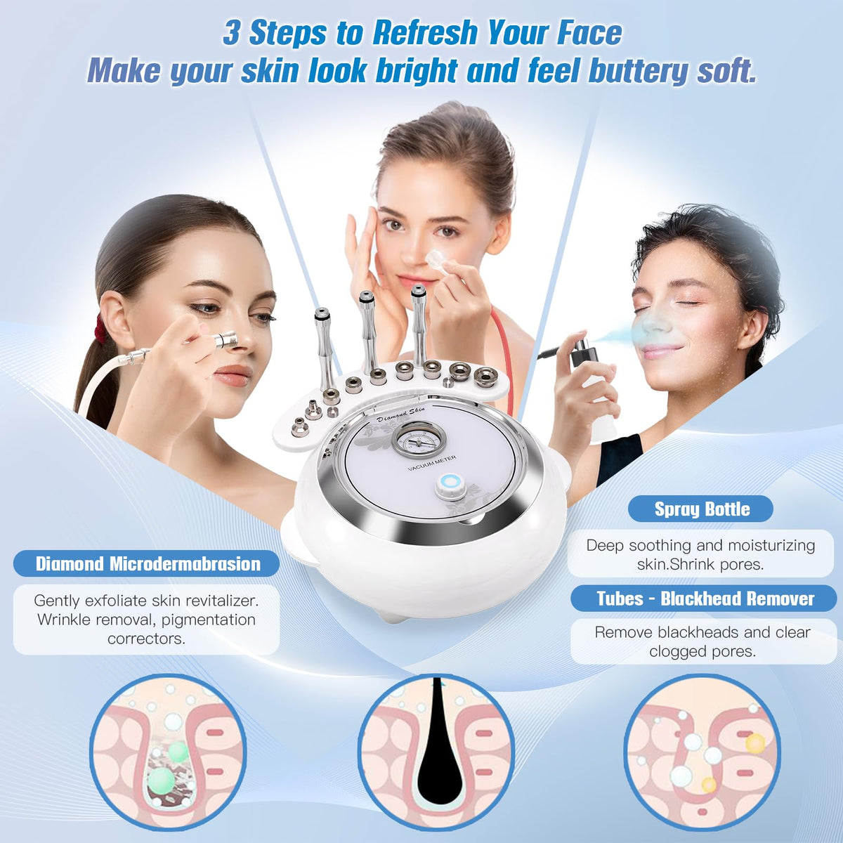 TopDirect Diamond Microdermabrasion Machine with accessories