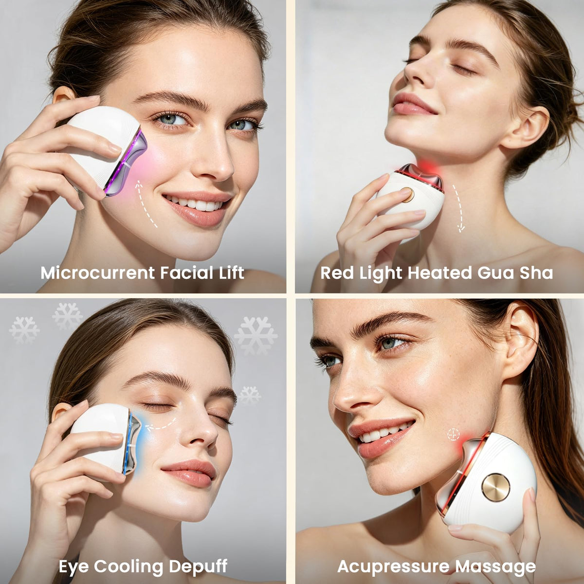 Topealk Gua Sha Tool in use on a model's neck