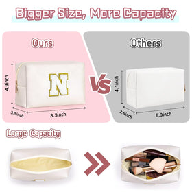 TOPEAST makeup bag showing waterproof PU leather material