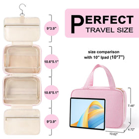 TOPEAST Toiletry Bag opened showing transparent compartments