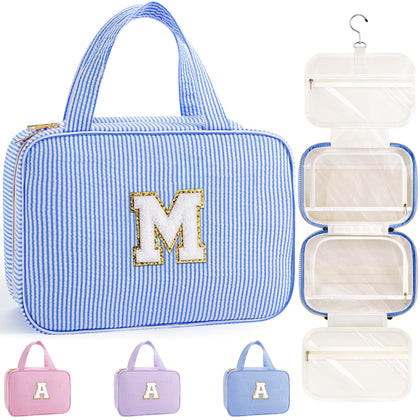 TOPEAST Travel Hanging Toiletry Bag front view in blue